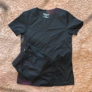 Black scrub shirt and pants